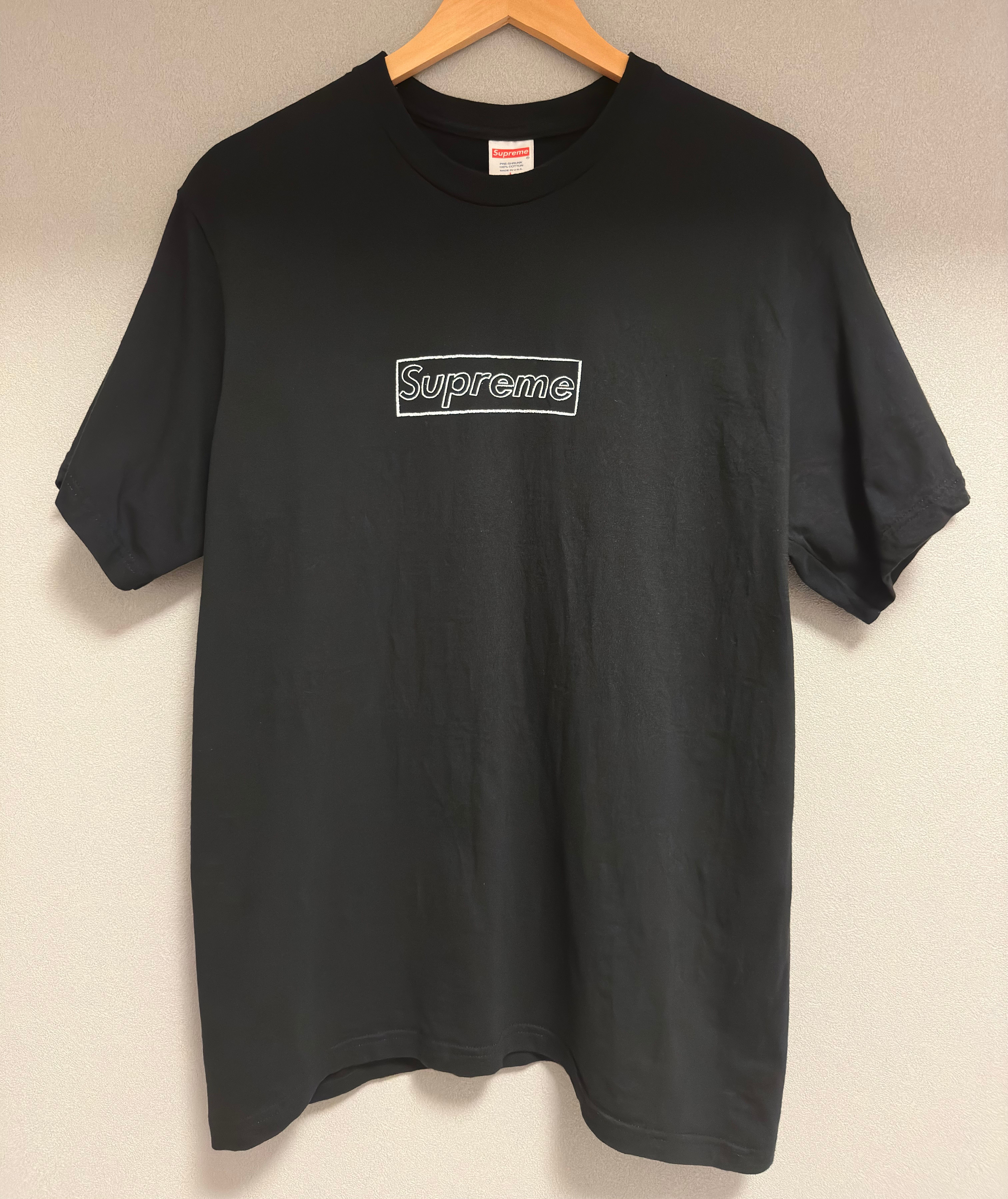 Supreme KAWS Chalk Logo Tee "Black"