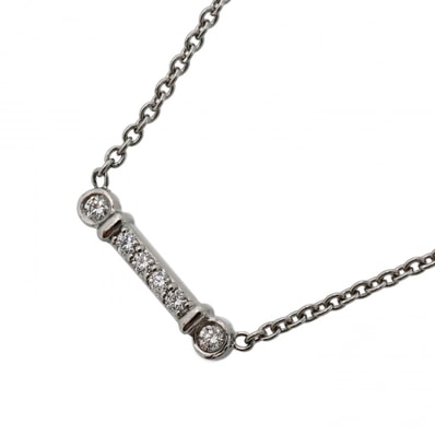 【6jdb0415-30】ティファニー ネックレス フルールドリスキーバー Pt950 プラチナ ダイヤモンド【中古】レディース