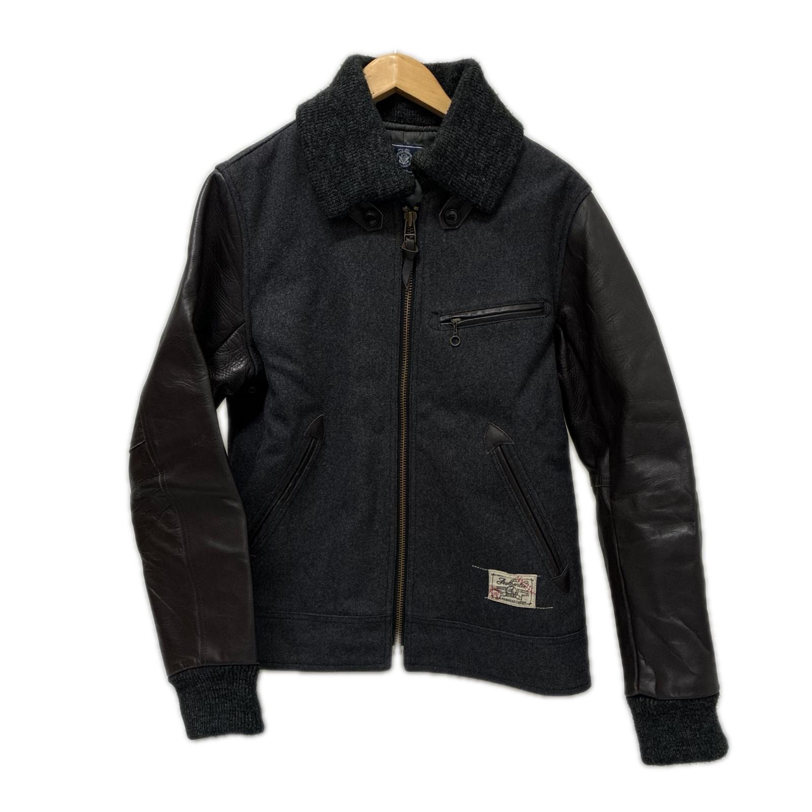AVIREX アビレックス ジャケット ドンキーカラーショートジャケット SIZE L スタジャン ウールジャケット 6132063 グレー