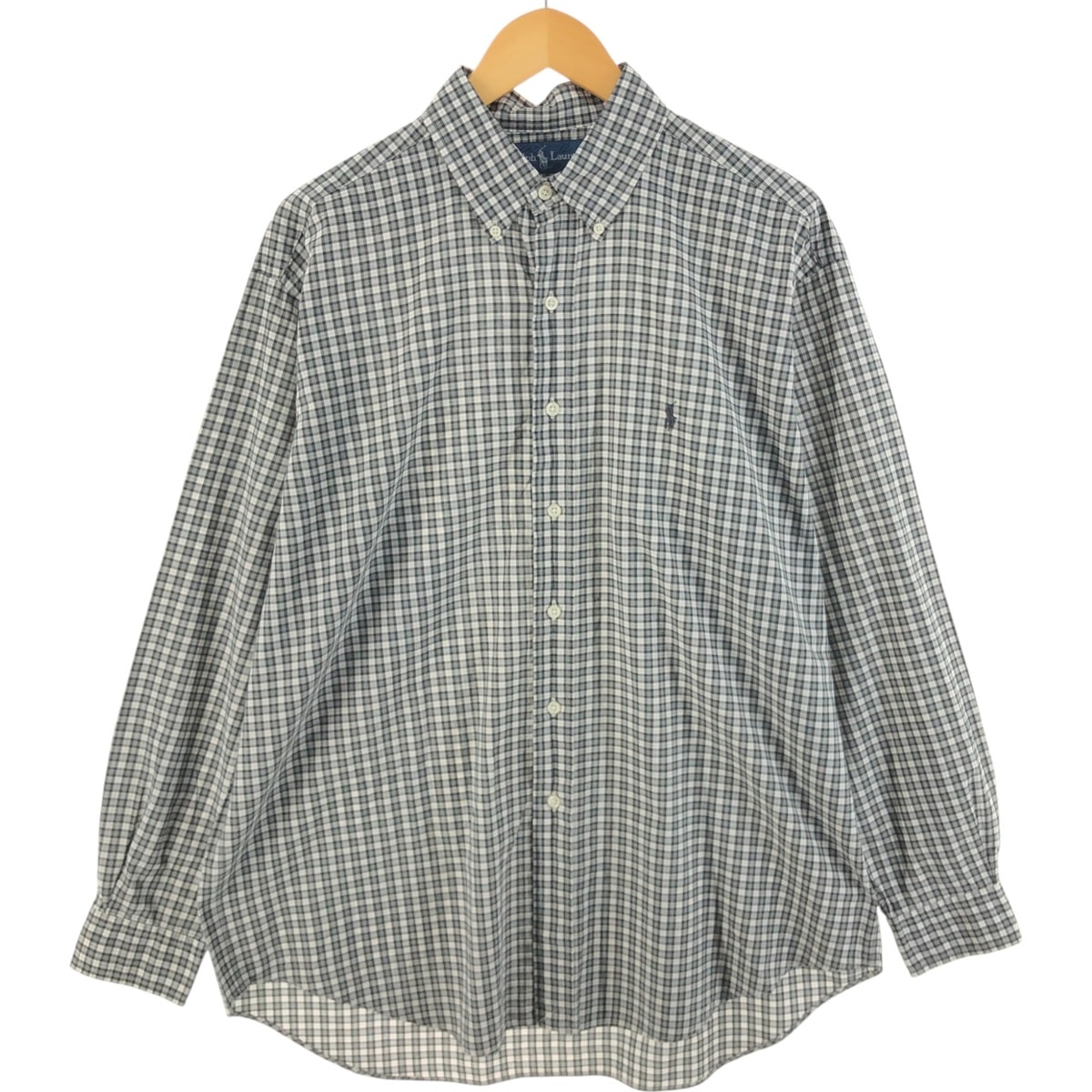 古着 ラルフローレン Ralph Lauren BLAKE 長袖 ボタンダウンチェックシャツ メンズL相当/eaa515460