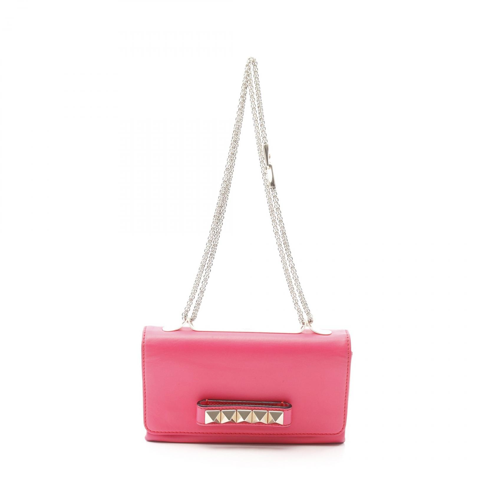 ヴァレンチノ Valentino ショルダーバッグ バッグ レザー レディース ピンク系 【中古】