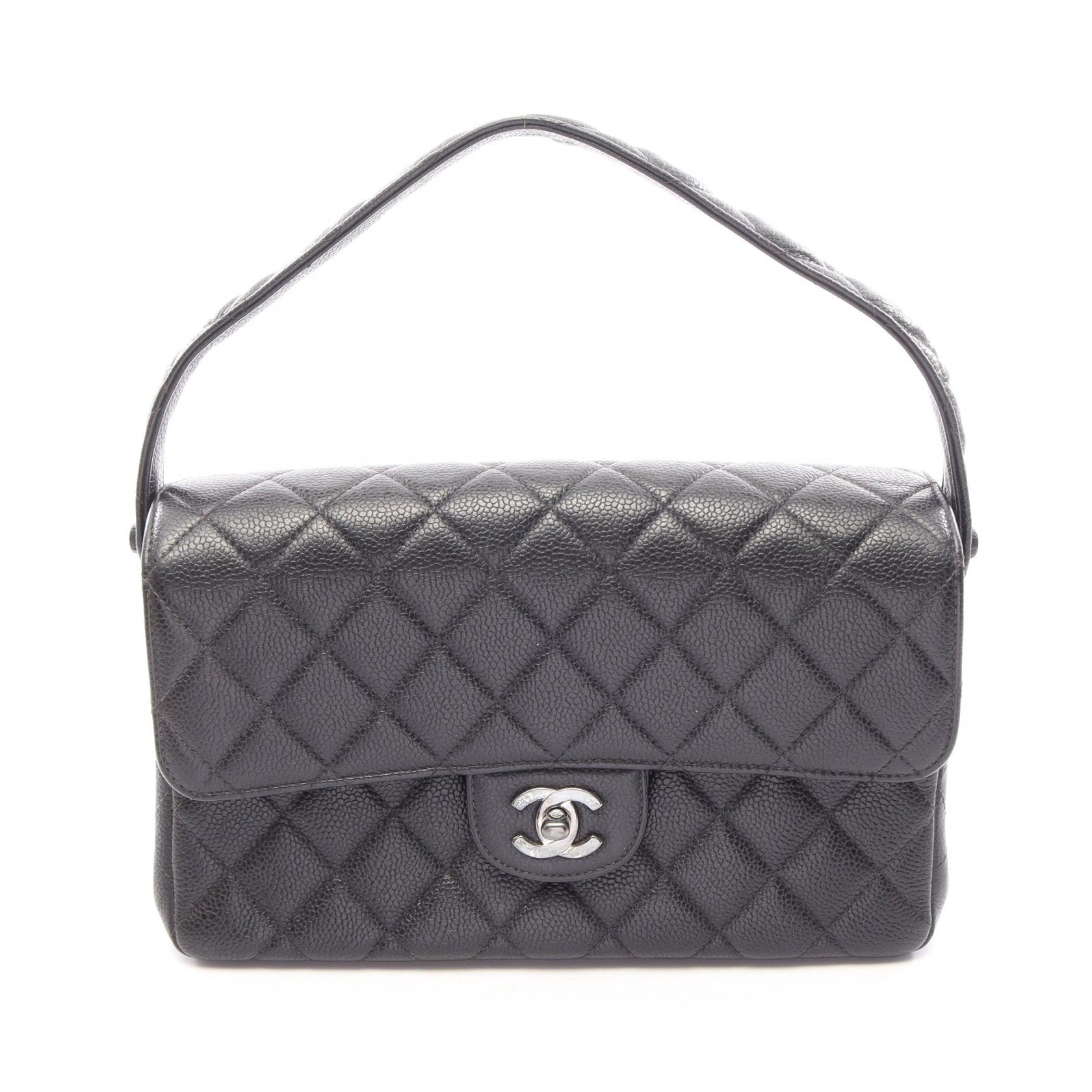 シャネル CHANEL マトラッセ ダブルフェイス ハンドバッグ バッグ キャビアスキン(グレインドカーフ) レディース ブラック系 【中古】