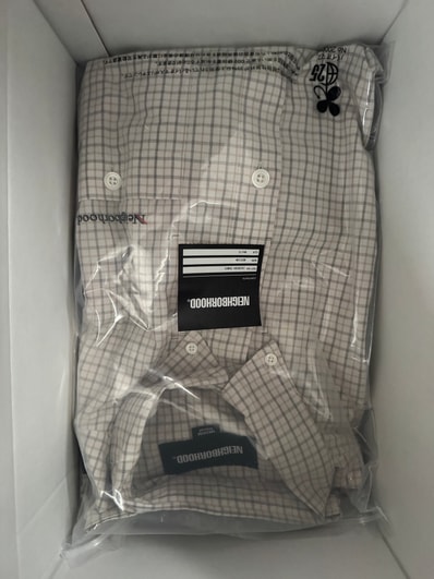 NEIGHBORHOOD Plaid Pattern BD Shirt LS "White"