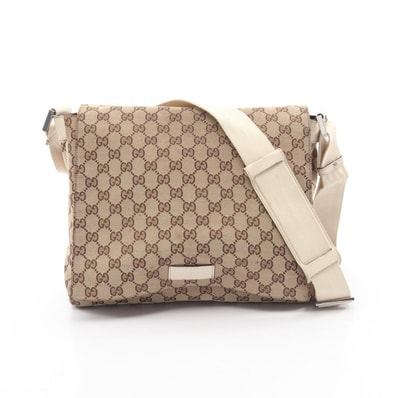グッチ GUCCI GGキャンバス ショルダーバッグ バッグ キャンバス レザー レディース ベージュ系 / アイボリー系 146236 【中古】