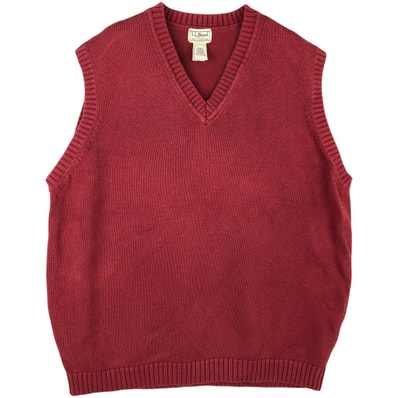 古着 90~00年代 エルエルビーン L.L.Bean Vネック コットンニットベスト メンズXL相当/eaa620719