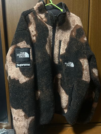 Supreme x The North Face Bleached Denim Print Fleece Jacket "Black"
