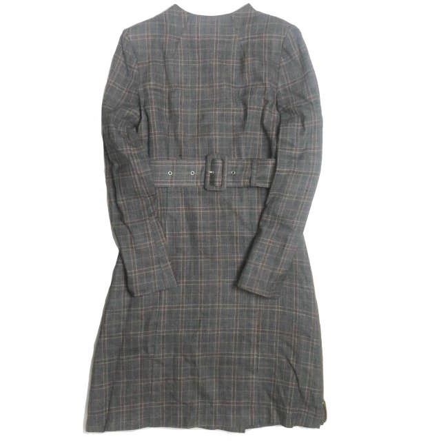 TOGA PULLA トーガ プルラ 18AW 日本製 Wool Check Dress ウールチェックドレス TP82-FH214 36 グレー 長袖 ワンピース トップス g3807