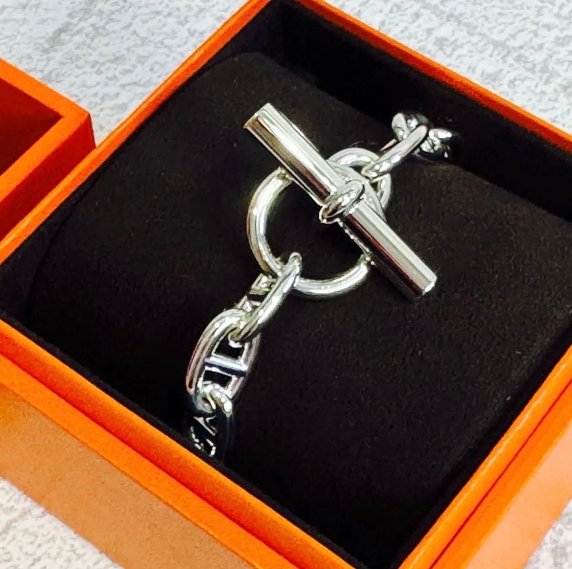 エルメス シェーヌダンクル TGM 14コマ ブレスレット HERMES アクセサリー シルバー 高級