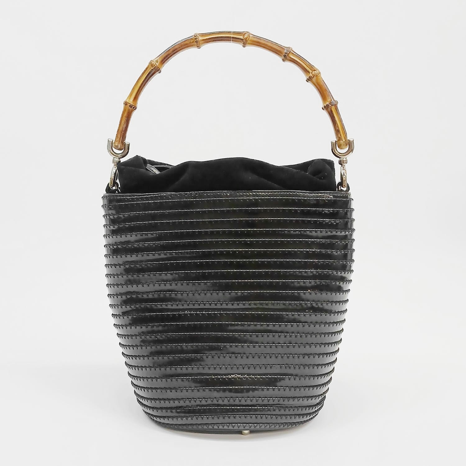 GUCCI グッチ バンブー ハンドバッグ
 パテントレザー ブラック レディース
 【中古】