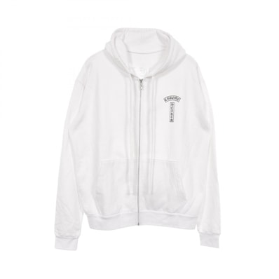 クロムハーツ CHROME HEARTS バックアーチロゴ 裏起毛 パーカー 衣料品 トップス コットン メンズ ホワイト系 【中古】