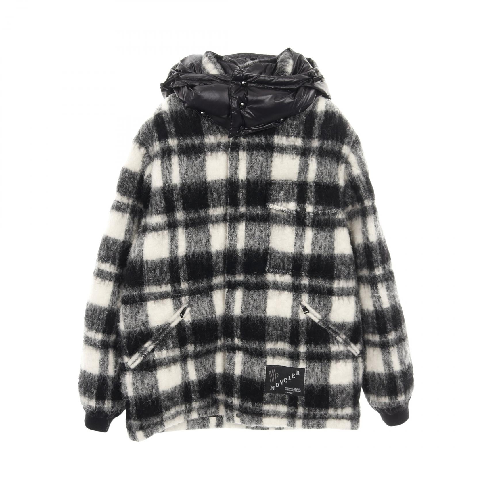 モンクレール MONCLER MONCLER GENIUS 7 FRAGMENT HIROSHI FUJIWARA LICH ダウンジャケット 衣料品 アウター ウール アルパカ メンズ ブラック系 / ホワイト系 【中古】