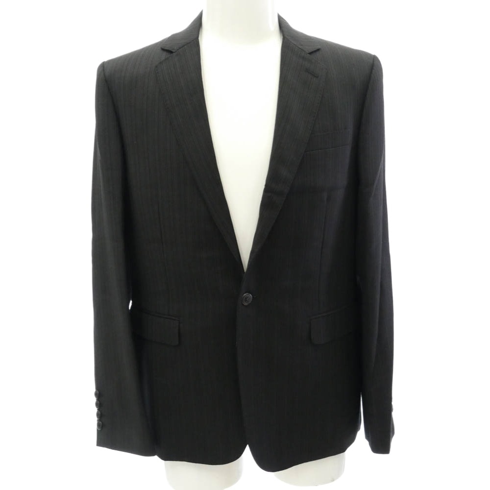 LAD MUSICIAN ラッドミュージシャン ジャケット 20AW 2120-321 STANDARD 1B JACKET ストライプ ウール 本切羽 テーラード ジャケット チャコール系 44【中古】
