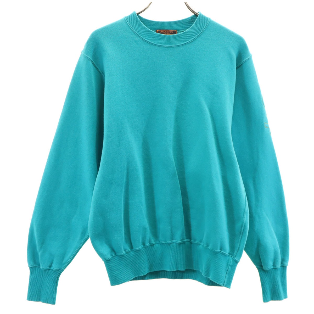 YVES SAINT LAURENT イヴサンローラン 90s オールド 長袖 スウェット トレーナー M ターコイズ 裏起毛