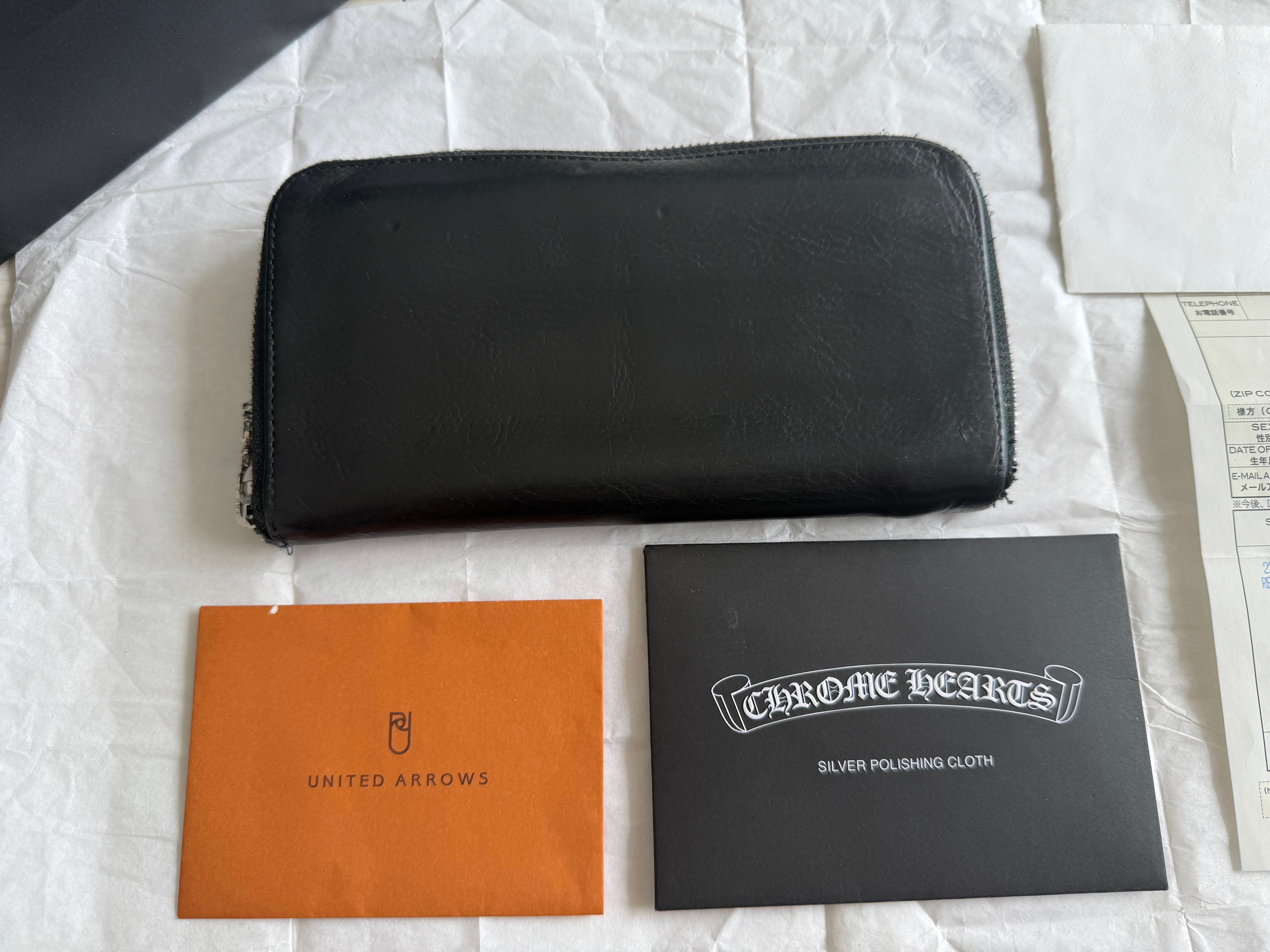 Chrome Hearts REC F ZIP2 Plain Wallet "Black"