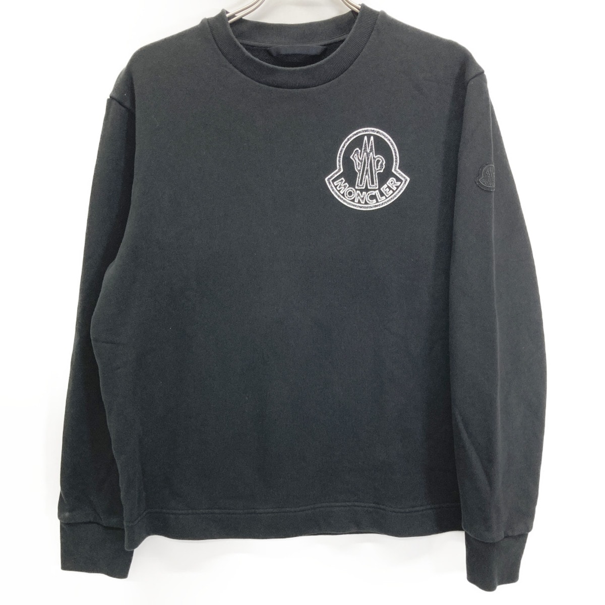 モンクレール 24年製 ﾌﾞﾗｯｸ ｺｯﾄﾝ 長袖ｽｳｪｯﾄ L