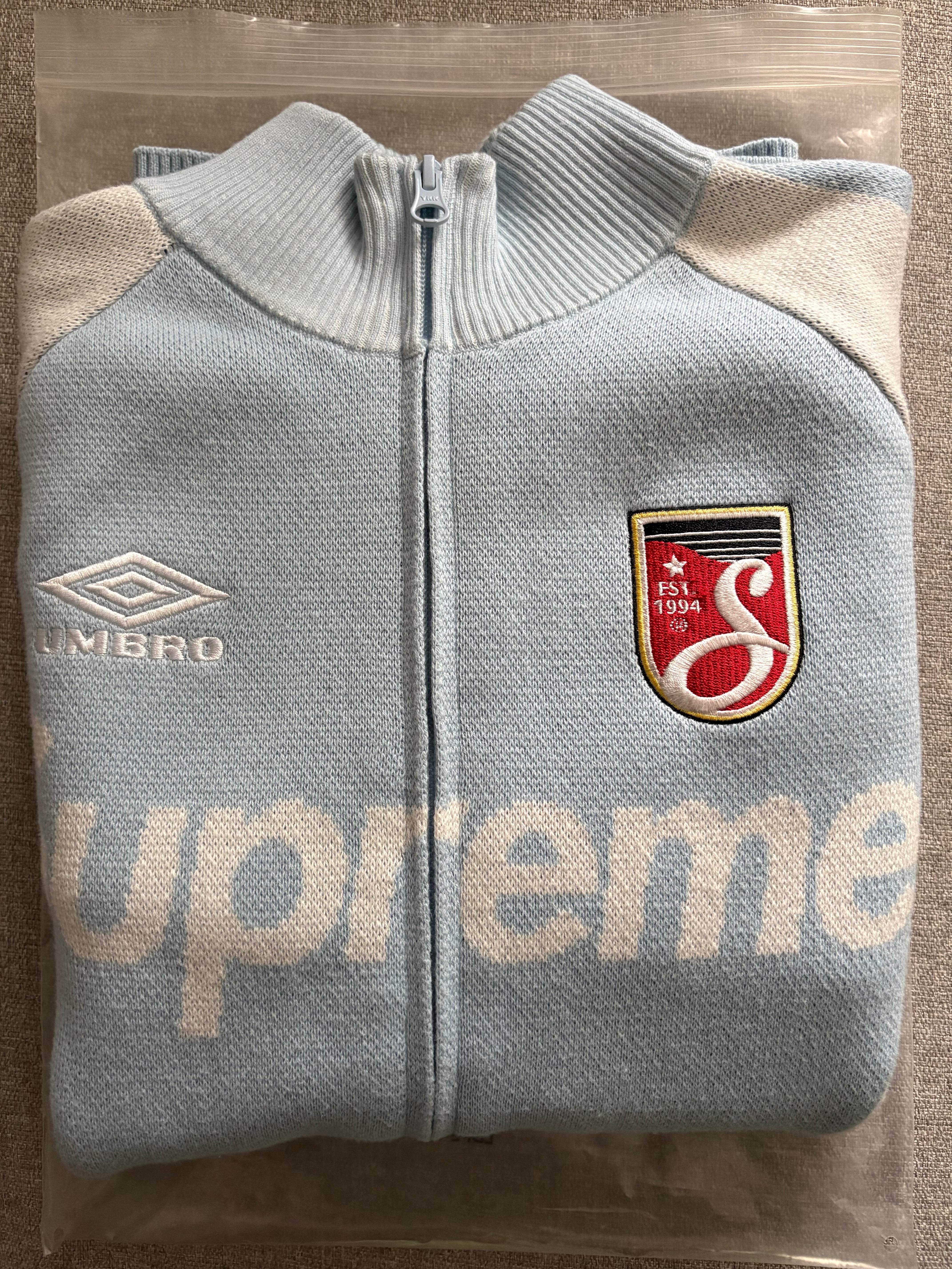 Supreme x Umbro Zip Up Sweater "LightBlue"