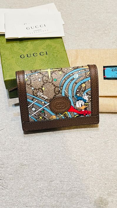 GUCCI x Disney Donald Duck GG Supreme Compact Wallet