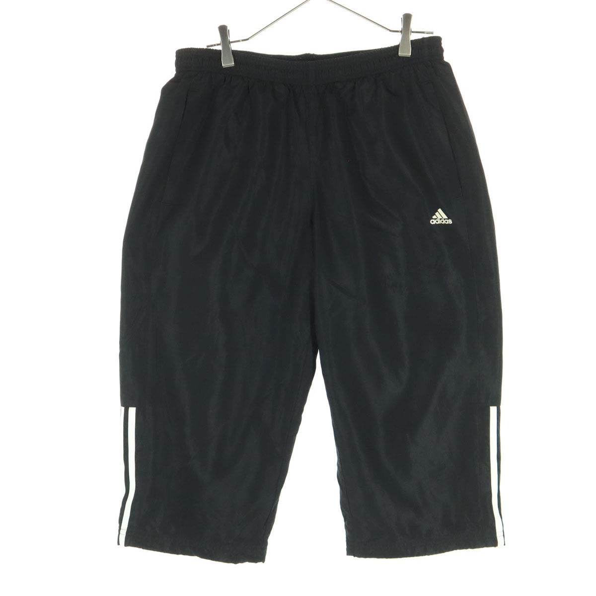 adidas アディダス ワンポイントロゴ 裏メッシュ 七分丈 パンツ XO ブラック