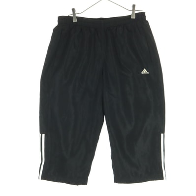 adidas アディダス ワンポイントロゴ 裏メッシュ 七分丈 パンツ XO ブラック