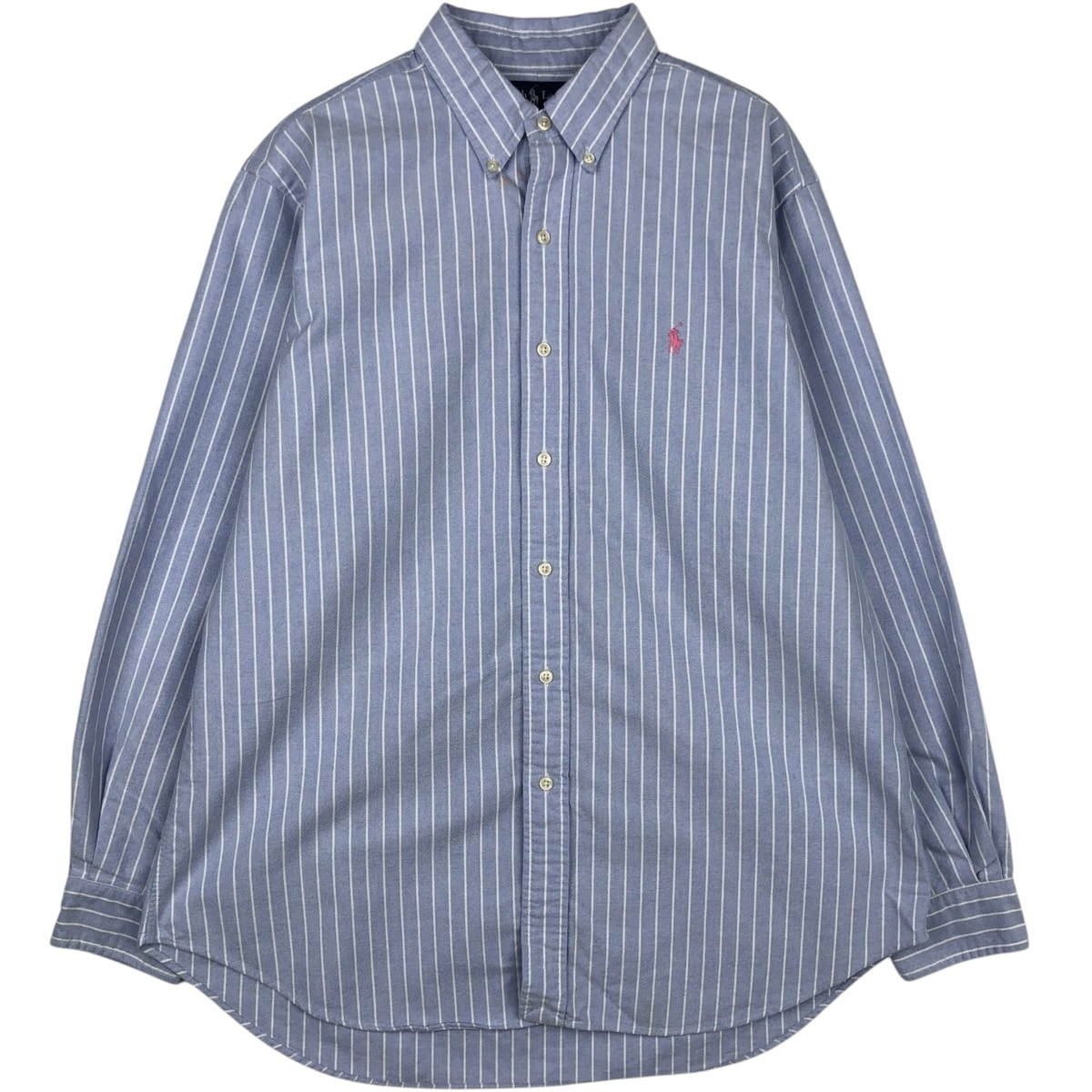 古着 ラルフローレン Ralph Lauren CLASSIC FIT 長袖 ボタンダウンストライプシャツ メンズL相当/eaa614263