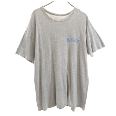 Champion チャンピオン 70s ヴィンテージ USA製 バータグ後期 88/12 半袖 シングルステッチ 染み込みプリント Tシャツ XXL グレー