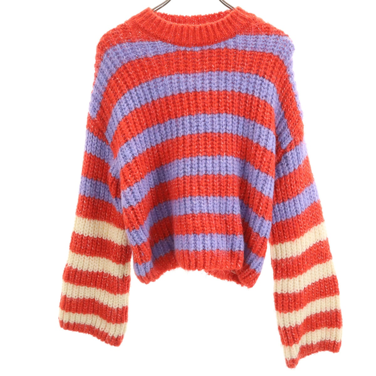 ZARA ザラ ボーダー 長袖 ニット S レッド