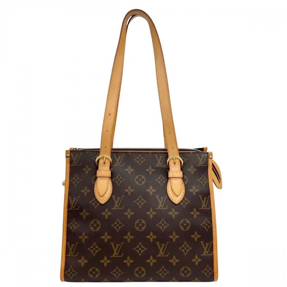 LOUIS VUITTON ルイヴィトン トートバッグ ポパンクール・オ モノグラム 肩掛け M40007 モノグラムキャンバス    ブラウン 茶 ゴールド金具 レディース【中古品】