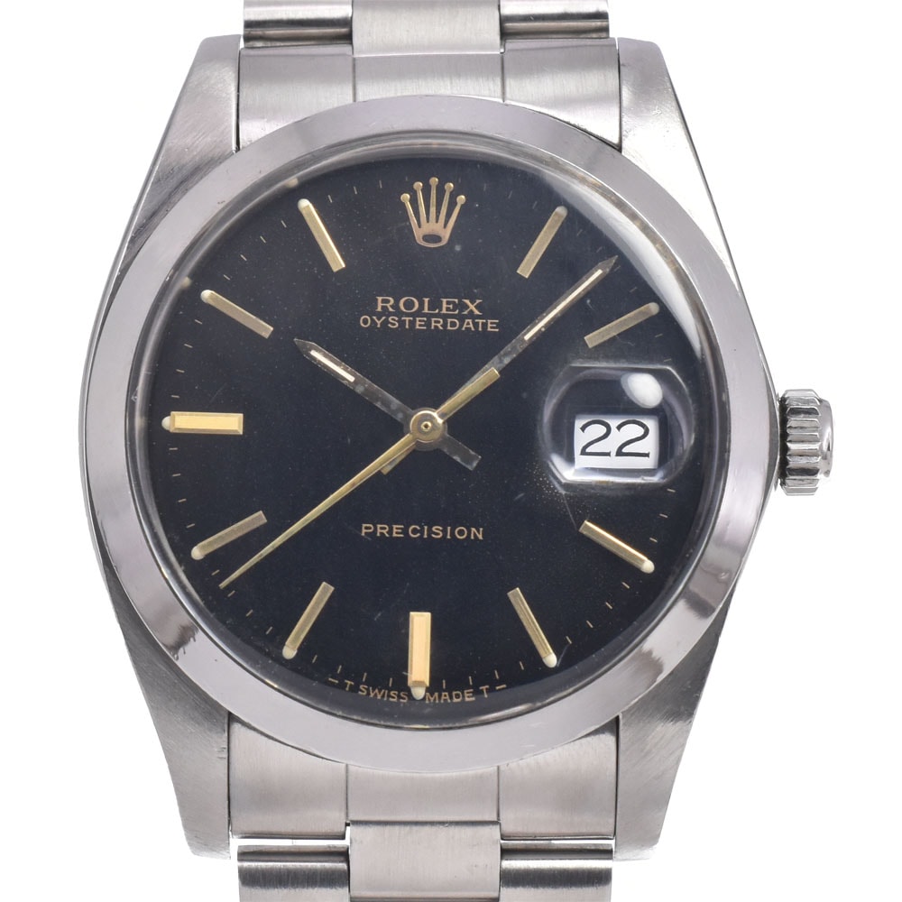 ロレックス ROLEX 6694 ヴィンテージ オイスターデイト プレシジョン Cal.1225 ブラック 手巻き メンズ 良品 腕時計 I#149894