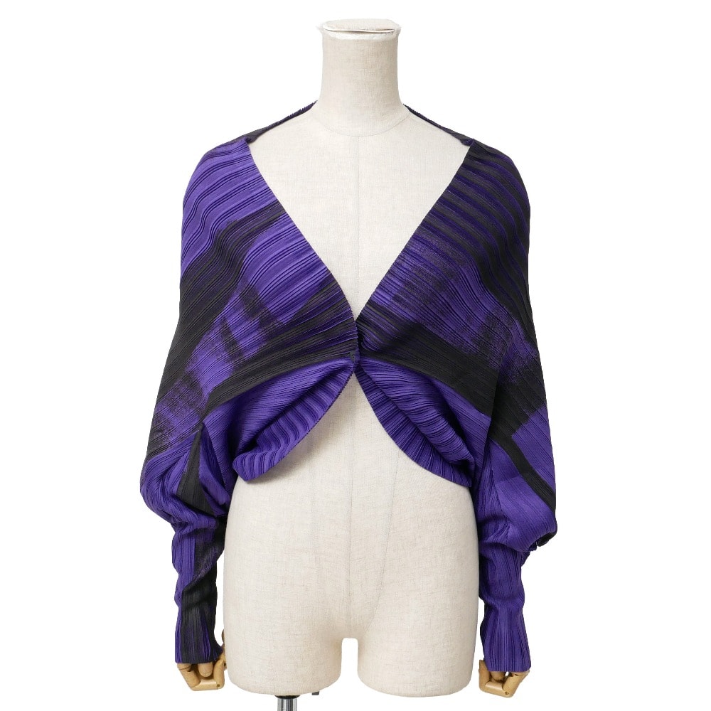 ■美品■PLEATS PLEASE ISSEY MIYAKE プリーツプリーズ イッセイミヤケ カットソー サイズ- プリーツ カーディガン ブラウス ブランド古着【中古】20260804/RB0466