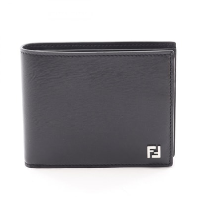 フェンディ FENDI Squared FF 二つ折り財布 財布 レザー メンズ ブラック系 7M0001AVV6F0GXN 【新品】
