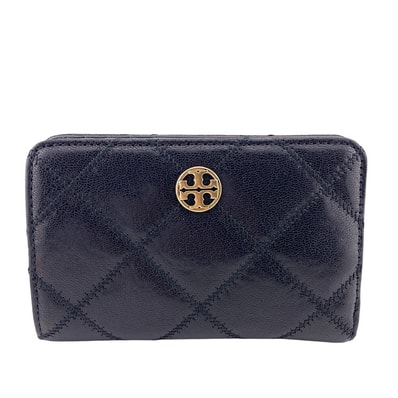トリーバーチ Tory Burch 二つ折り財布 ロゴ キルティング コンパクトウォレット ブラック