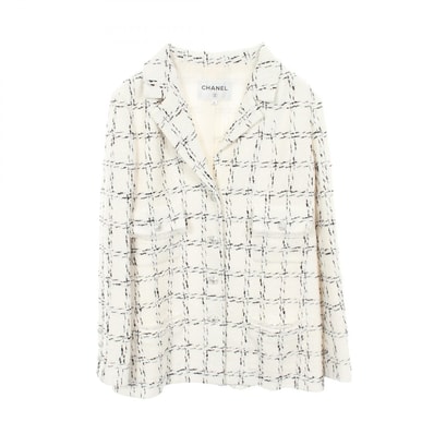 シャネル CHANEL ココマークボタン ツイード チェック 衣料品 アウター コットン レディース ホワイト系 / ブラック系 P74832V65963 【中古】