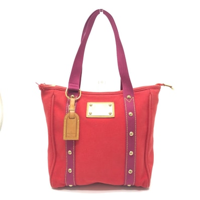 ルイヴィトン LOUIS VUITTON アンティグア カバMM M40034 トートバック カバン バック ハンドバック トートバッグ キャンバス レッド
