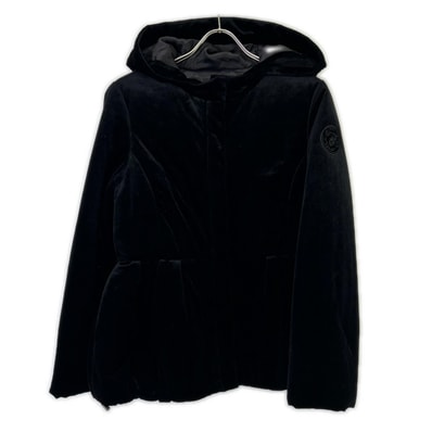 フォクシー 42164 ブラック トリアセテート混 ベルフレアパッファージャケット 40