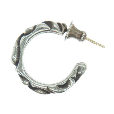 CHROME HEARTS クロムハーツ(原本無) ピアス SCROOL HOOP スクロール フープ ピアス シルバー系【中古】