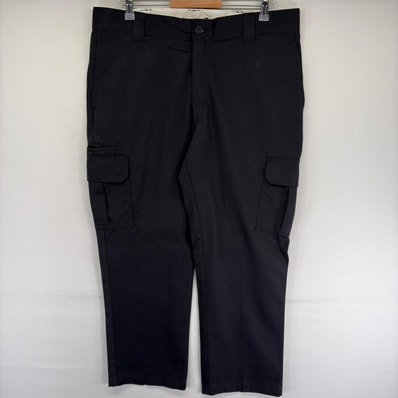 古着 ディッキーズ Dickies パンツ カーゴ ワンポイント ジッパーフライ 大きいサイズ ワークパンツ w38 L30 ブラック系 メンズ
