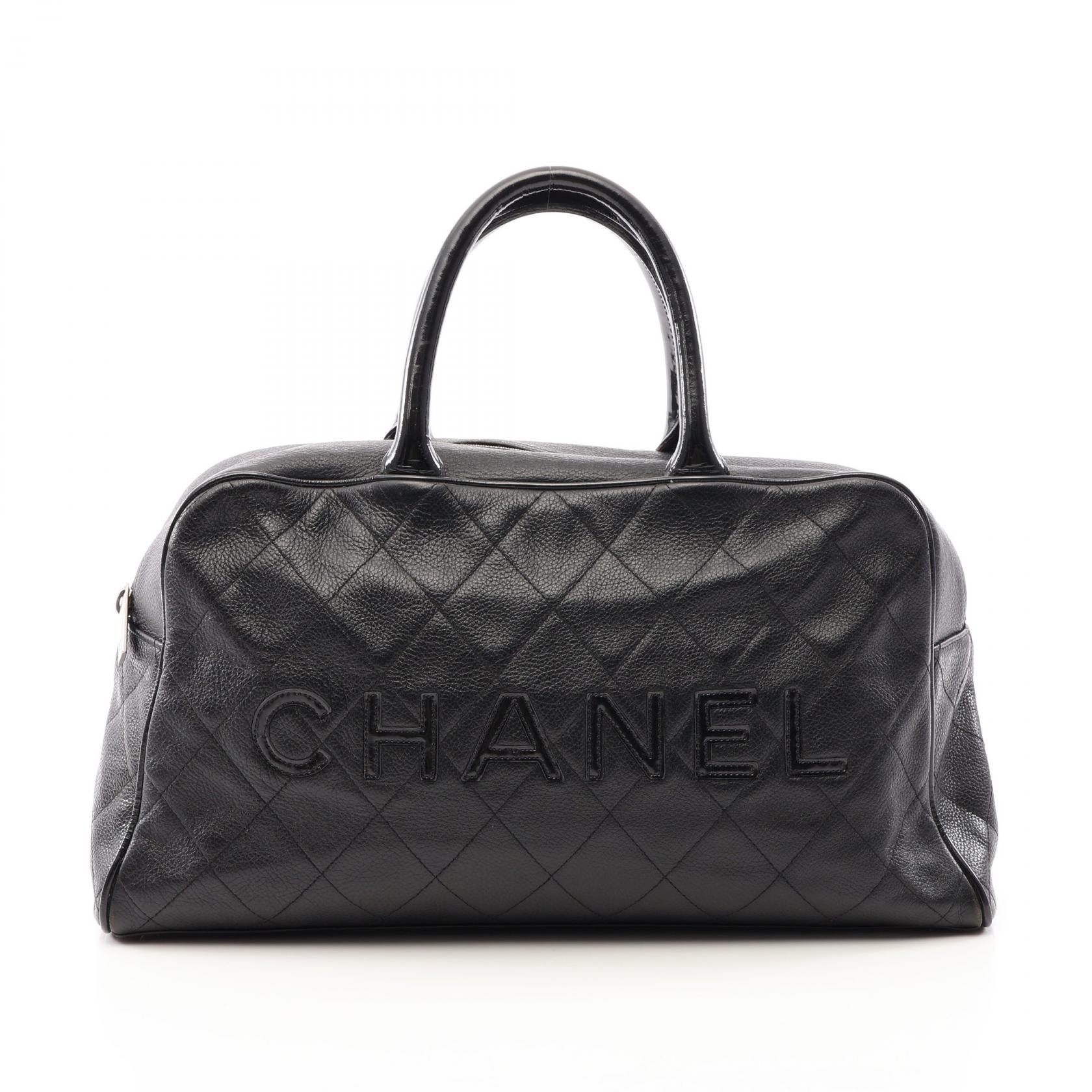 シャネル CHANEL マトラッセ ボーリングバッグ ハンドバッグ バッグ キャビアスキン(グレインドカーフ) レディース ブラック系 【中古】