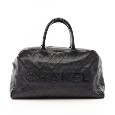 シャネル CHANEL マトラッセ ボーリングバッグ ハンドバッグ バッグ キャビアスキン(グレインドカーフ) レディース ブラック系 【中古】