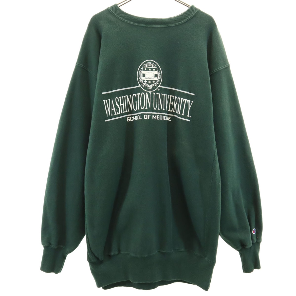 Champion チャンピオン 90s Reverse Weave 刺繍タグ オールド 長袖 スウェット XXXL グリーン系 トレーナー ビッグサイズ