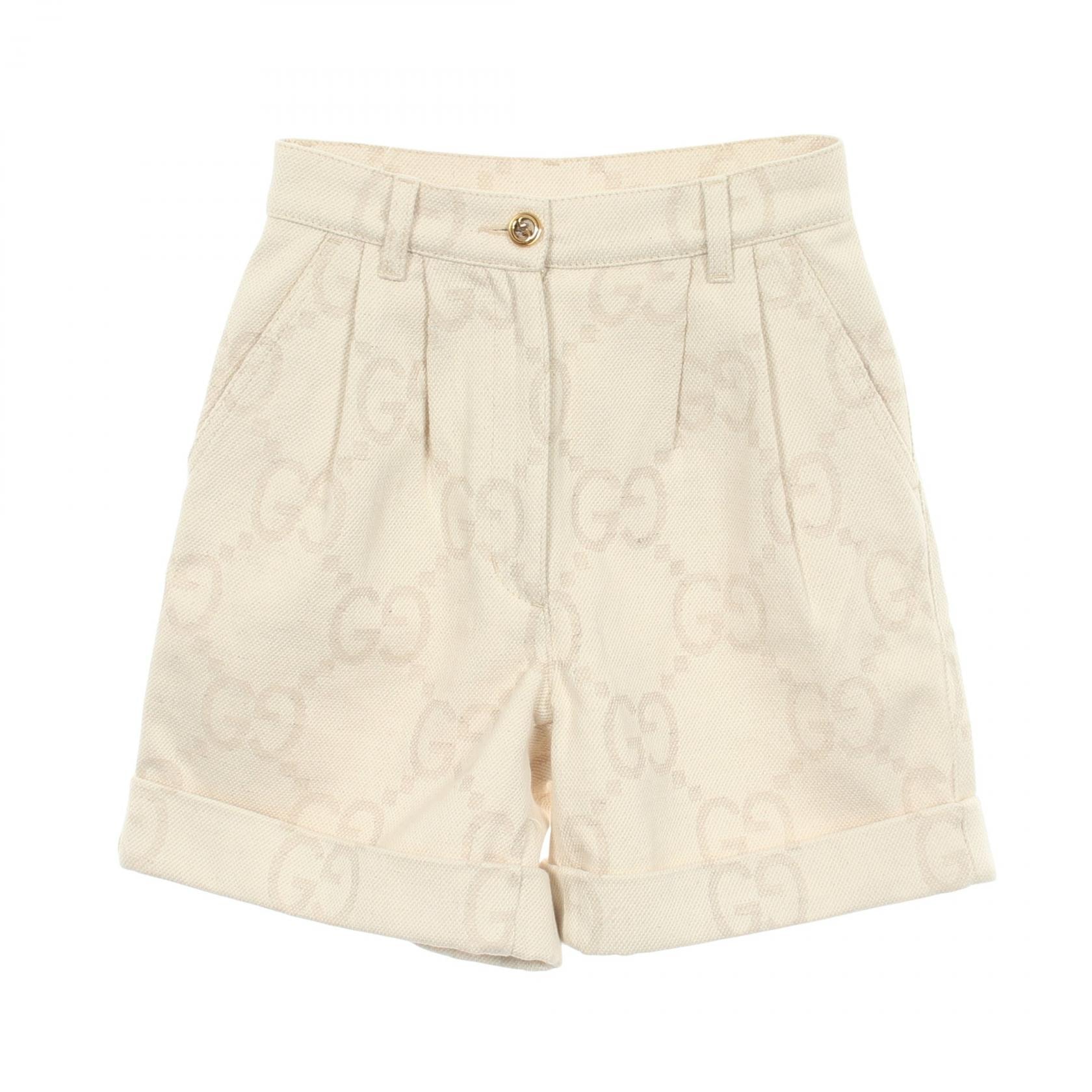 グッチ GUCCI ジャンボGG ショート パンツ 衣料品 ボトムス コットン ファブリック レディース ホワイト系 691892 【中古】