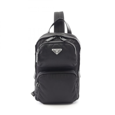 プラダ PRADA Re-Nylon ウエストバッグ ボディバッグ バッグ ナイロン サフィアーノレザー メンズ ブラック系 2VZ105 【中古】