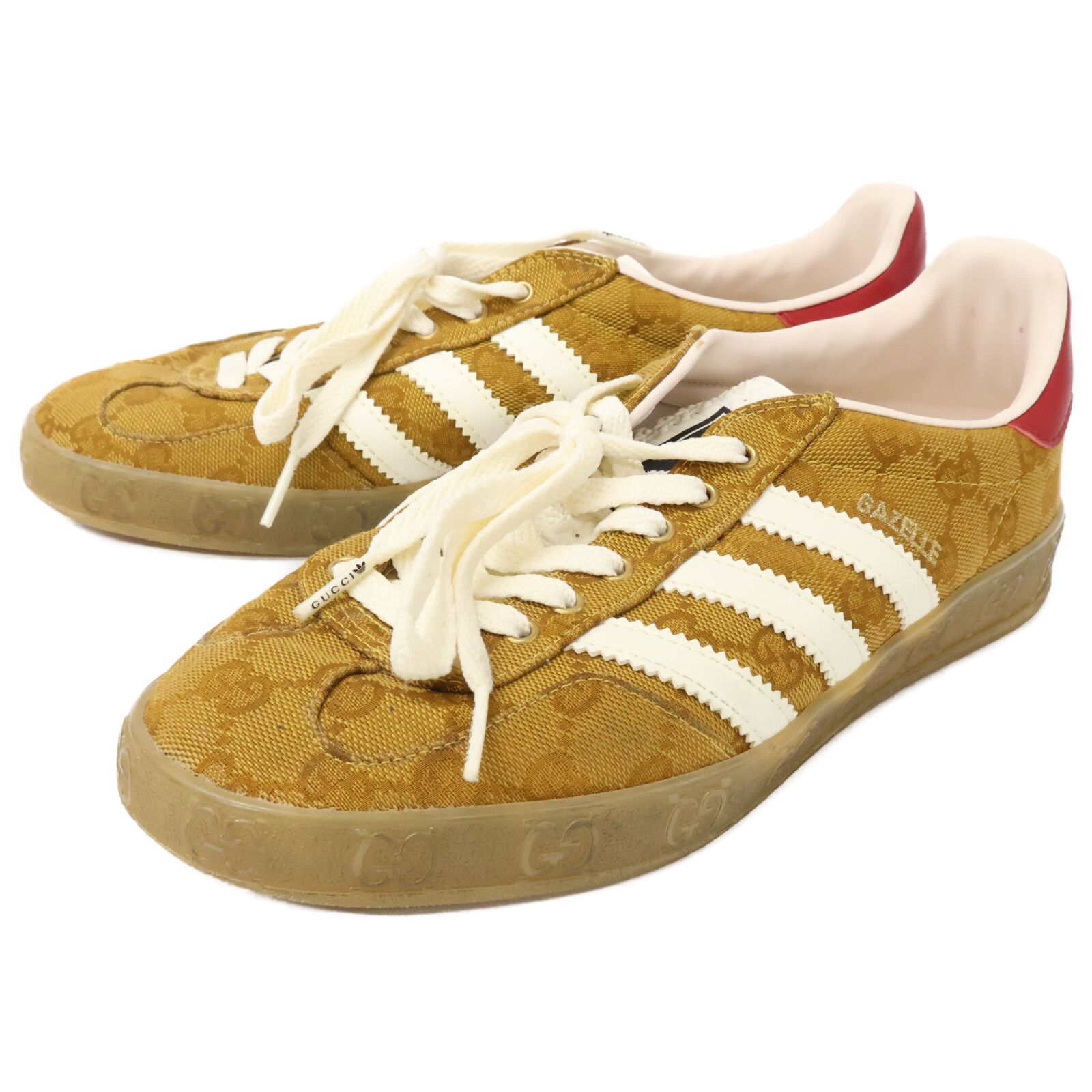 グッチ x adidas アディダス HQ8850 ガゼル GGキャンバス スニーカー US7