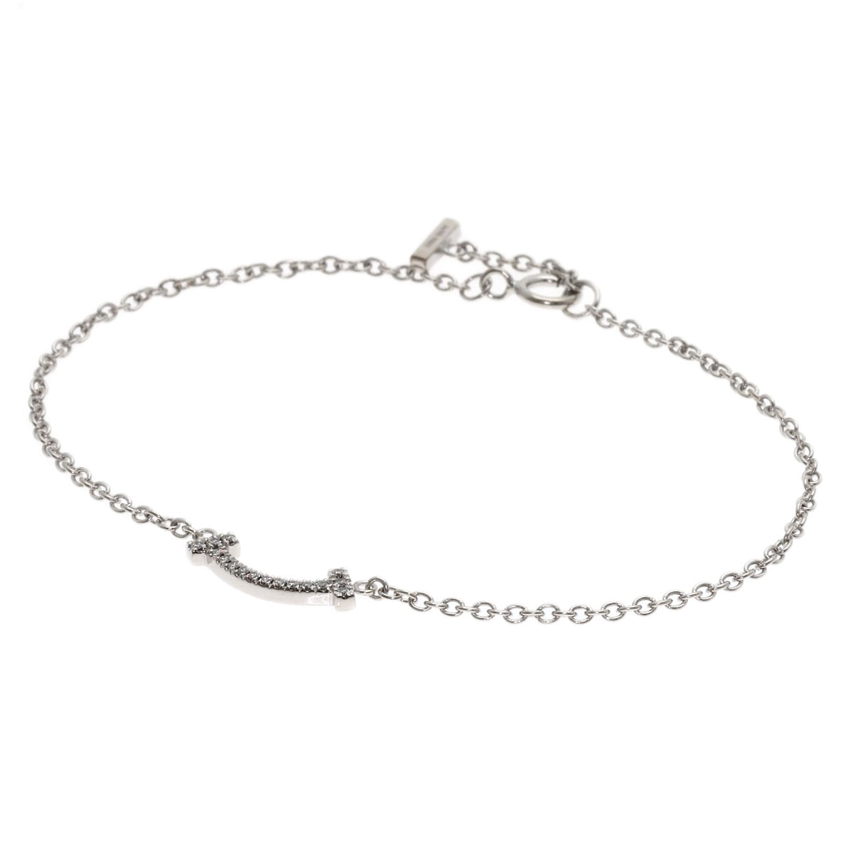 TIFFANY&Co. ティファニー Tスマイル ミニ ダイヤモンド ブレスレット K18WG レディース [中古]