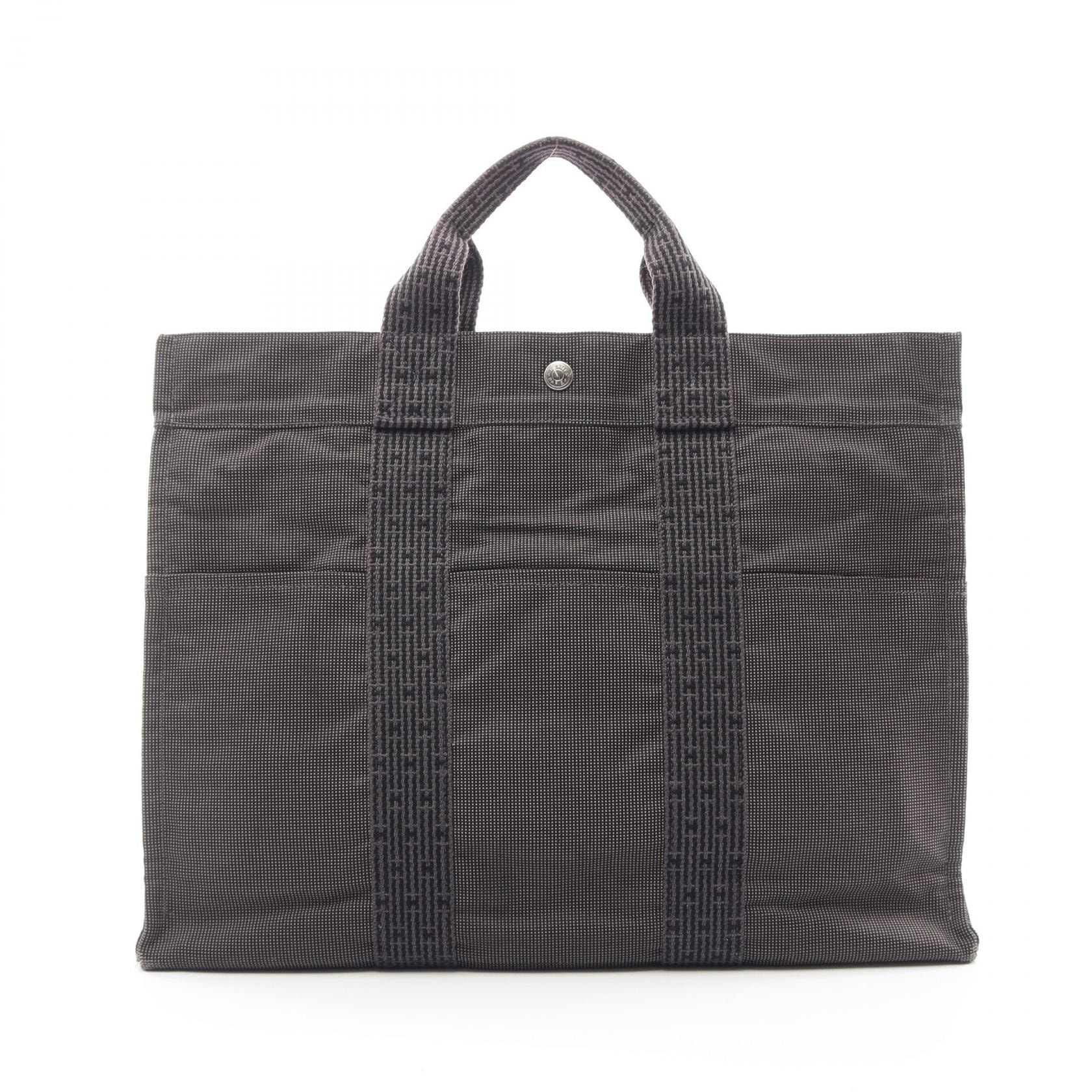 エルメス HERMES エールラインMM トートバッグ バッグ ナイロンキャンバス メンズ レディース グレー系 【中古】