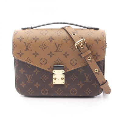 ルイ・ヴィトン LOUIS VUITTON ポシェット メティス MM ハンドバッグ バッグ PVCコーティングキャンバス レザー モノグラム・リバース レディース ブラウン系 / ブラック系 M44876 【中古】