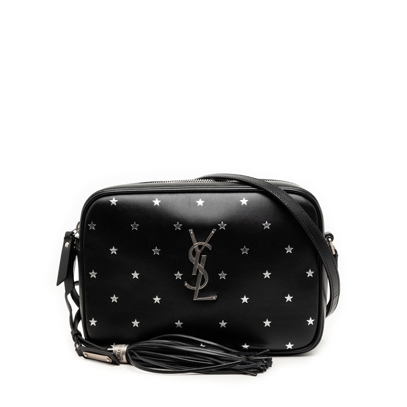サンローラン ルー カメラバッグ スター 斜め掛け ショルダーバッグ 574494 ブラック レザー レディース SAINT LAURENT 【中古】
