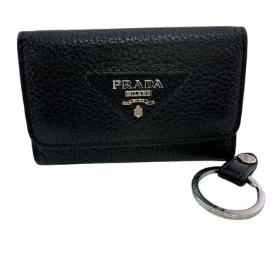 プラダ PRADA キーケース トライアングルロゴ ブラック