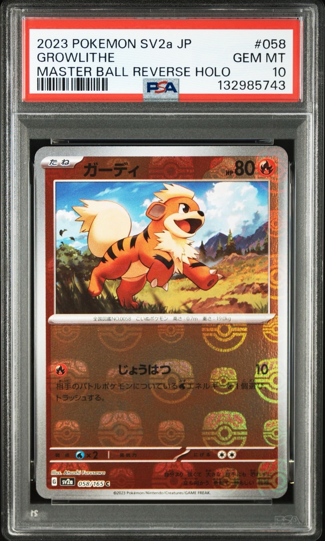 ガーディ C: マスターボールミラー[SV2a 058/165](強化拡張パック「ポケモンカード151」)