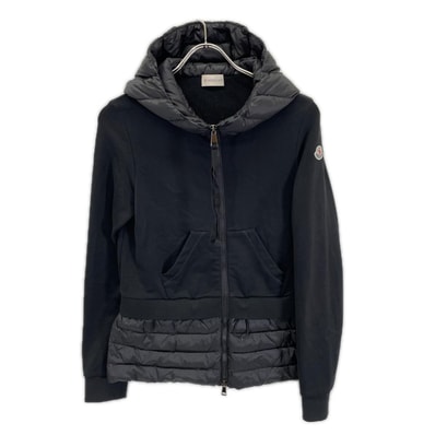 モンクレール MAGLIA CARDIGAN ブラック ダウン切替 パーカー S