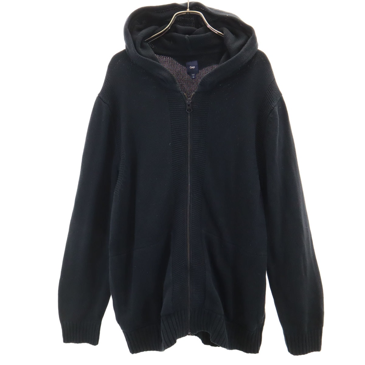GAP ギャップ 長袖 ニット ジップパーカー XL ブラック